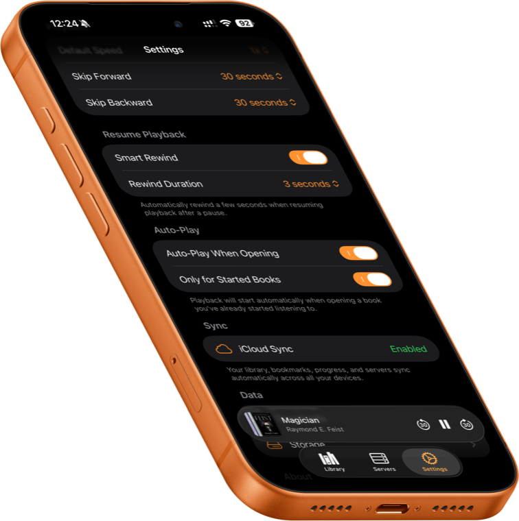 Smart rewind feature in Audiory